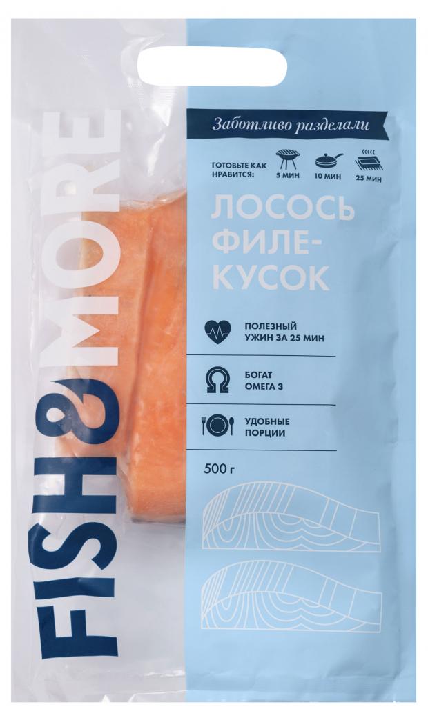 Лосось замороженный Fish&More филе-кусок на коже, 500 г