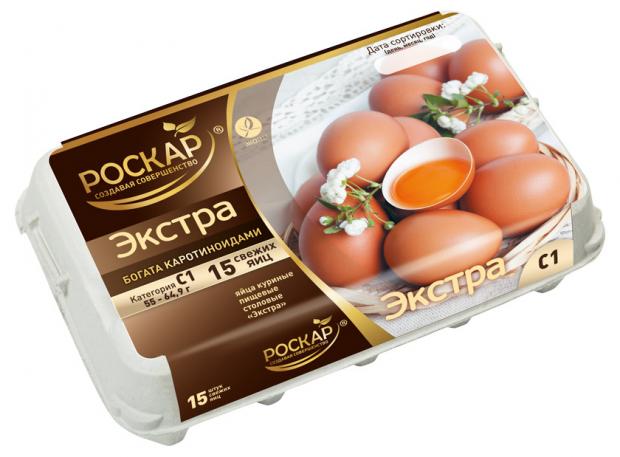 Яйца куриные Экстра С1, 15 шт