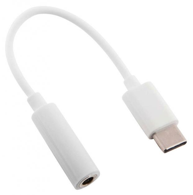 Аудиопереходник USB Type-C на 3,5 мм Mini Jack белый разъем для наушников samsung galaxy j710 j710f j710fn j710m j710y шлейф для наушников