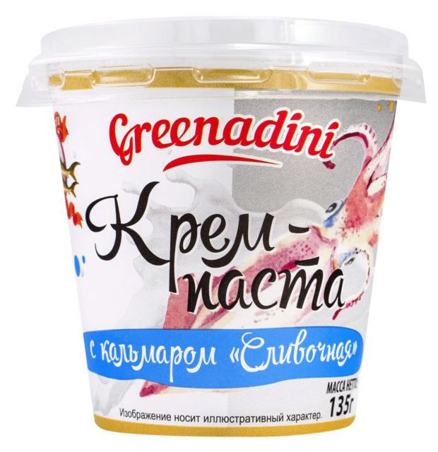 Крем-паста Greenadini с кальмаром сливочно-чесночная, 180 г