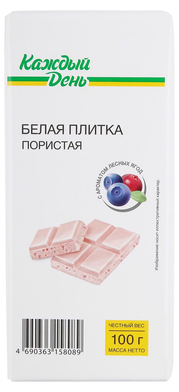 Плитка кондитерская Каждый день белая пористая с лесными ягодами, 100 г