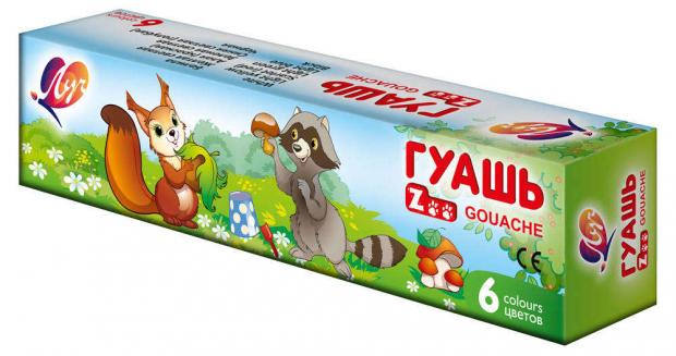 Гуашь Луч ZOO, 6 цветов