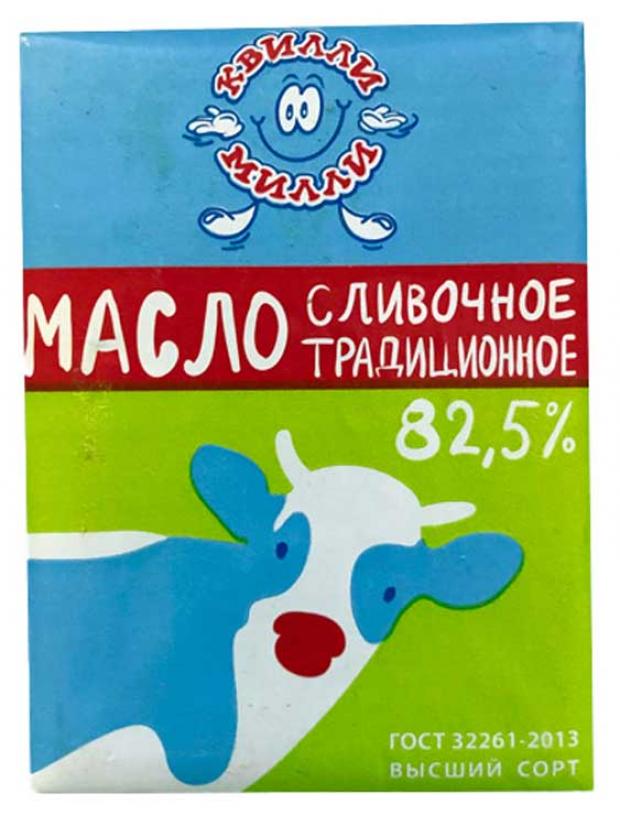 Масло сливочное Квилли-Милли Традиционное 82,5% БЗМЖ, 180 г