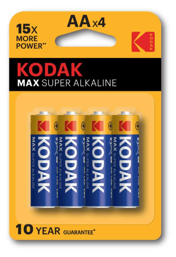 Батарейки Kodak LR6-4BL MAX SUPER Alkaline AA, 4 шт батарейки kodak lr03 4bl max super alkaline aaa 4 шт