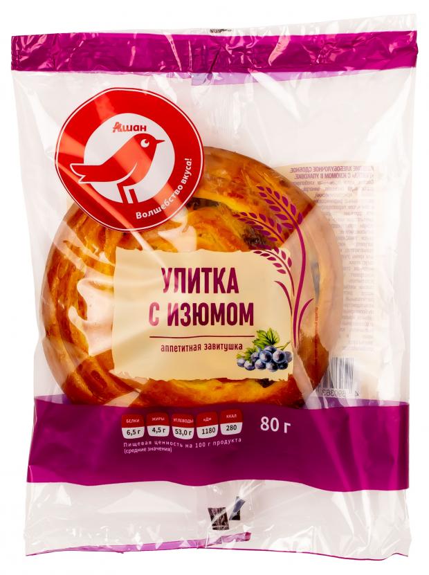 Улитка АШАН Красная птица с изюмом, 80 г цена и фото