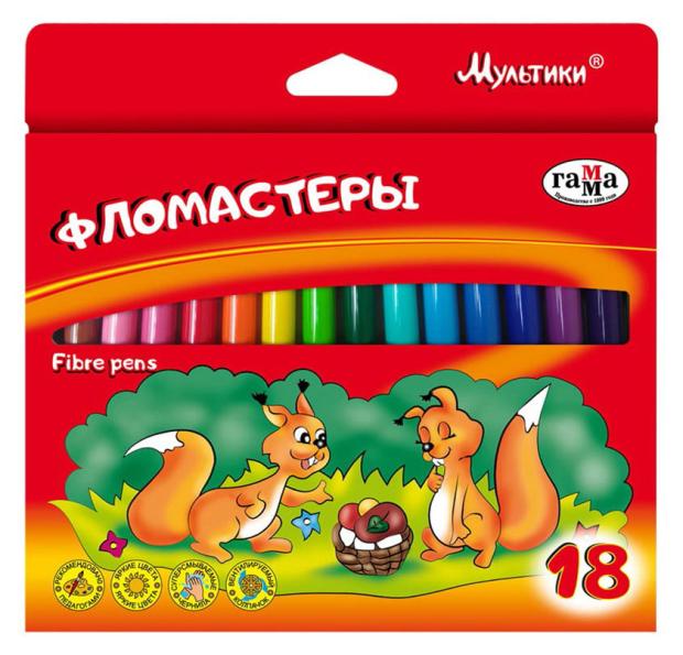 

Фломастеры Гамма Мультики, 18 цветов