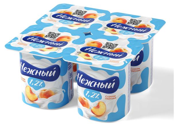 Йогуртный продукт Нежный с соком персика 1,2%, 100 г