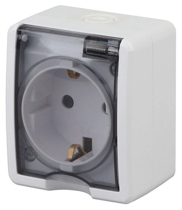 

Розетка «Эра» 11-2402-01 2P+E IP54 16A-250В ОУ белый