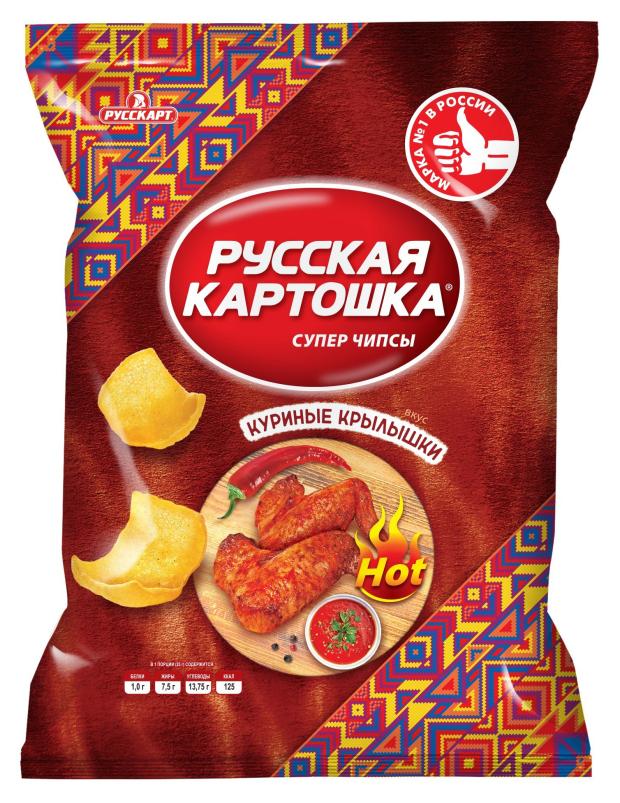 Чипсы картофельные Русская картошка со вкусом куриных крылышек 105 г 152₽