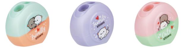 

Точилка пластиковая Meshu Cute kittens 2 отверстия, 1 шт в ассортименте