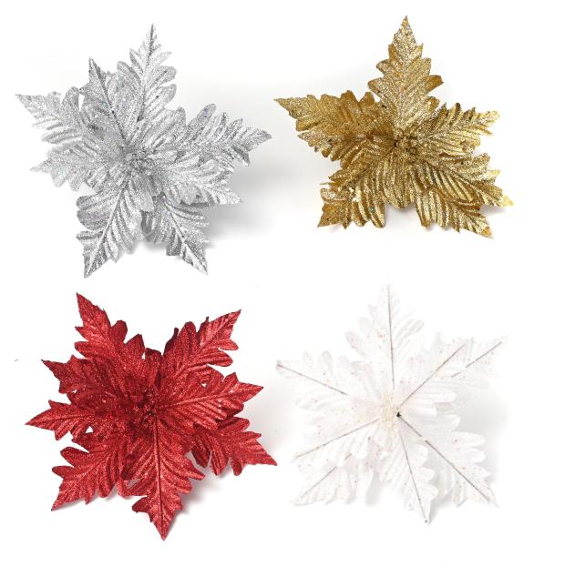 

Украшение рождественское Цветок на клипсе, 27 см