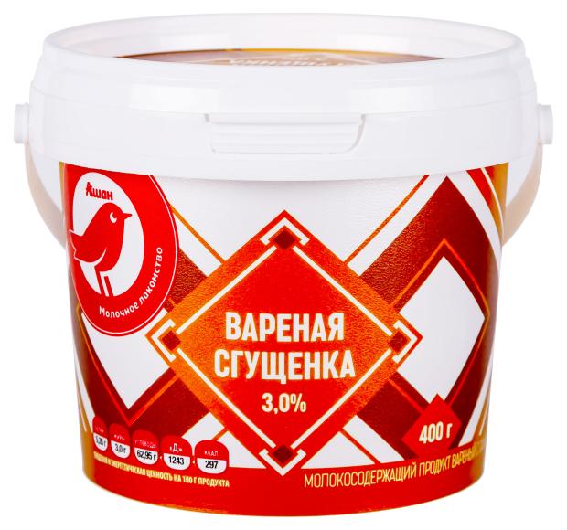 Молоко сгущенное АШАН Красная птица с сахаром 3% БЗМЖ, 400 г