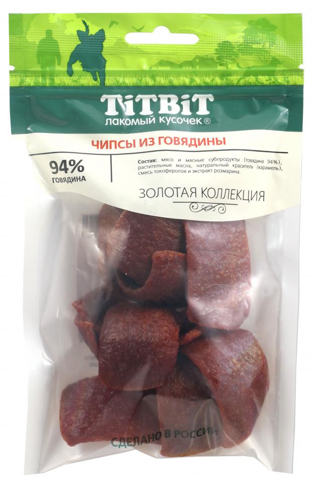 

Лакомство для собак TiTBiT Чипсы из говядины Золотая коллекция, 60 г