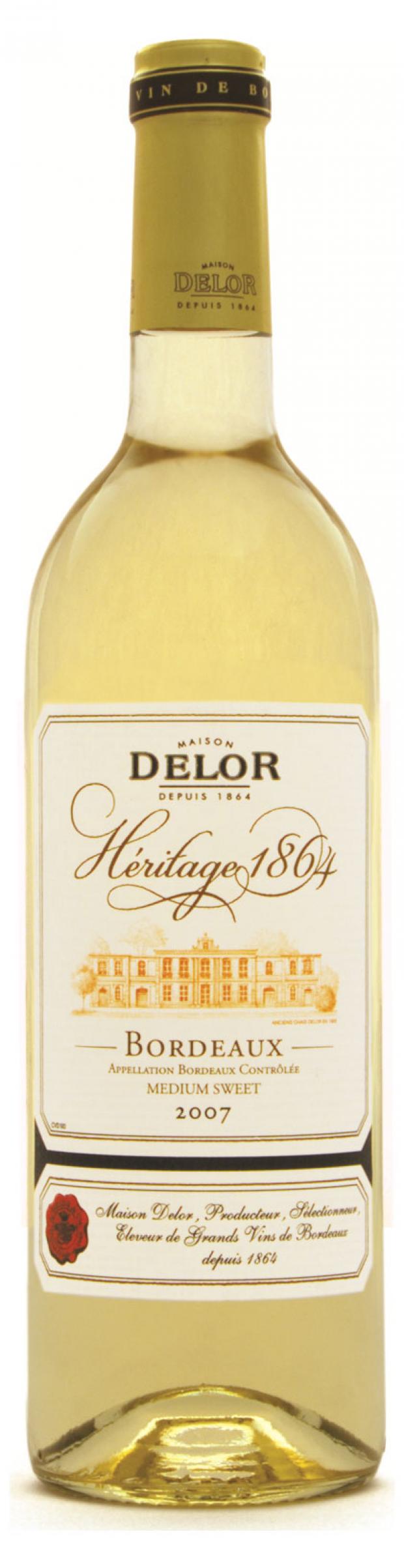 Вино Delor Bordeaux белое полусладкое Франция, 0,75 л