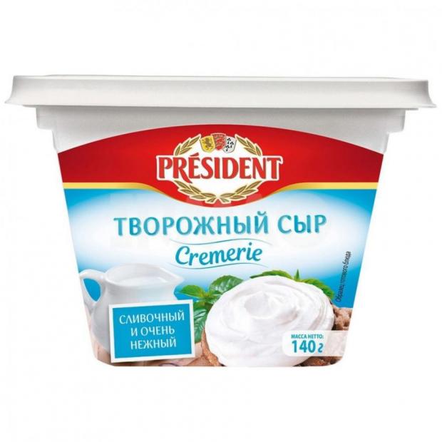 

Сыр творожный President сливочный Cremerie 56%, 140 г