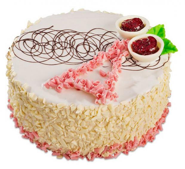 Торт Тортьяна Сырный с клубникой, 600 г