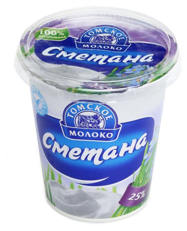 Сметана Томское молоко 25% БЗМЖ, 350 г