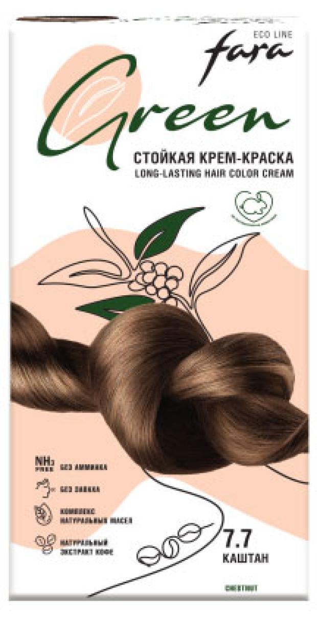 Крем-краска стойкая для волос Fara Eco Line Green 7.7 каштан