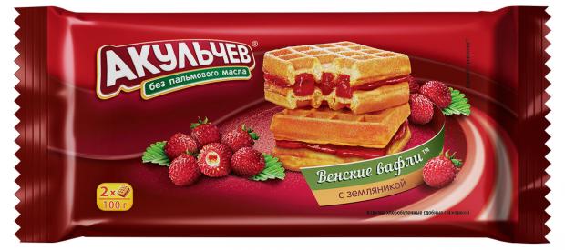 

Вафли мягкие «Акульчев» Венские с земляникой, 100 г
