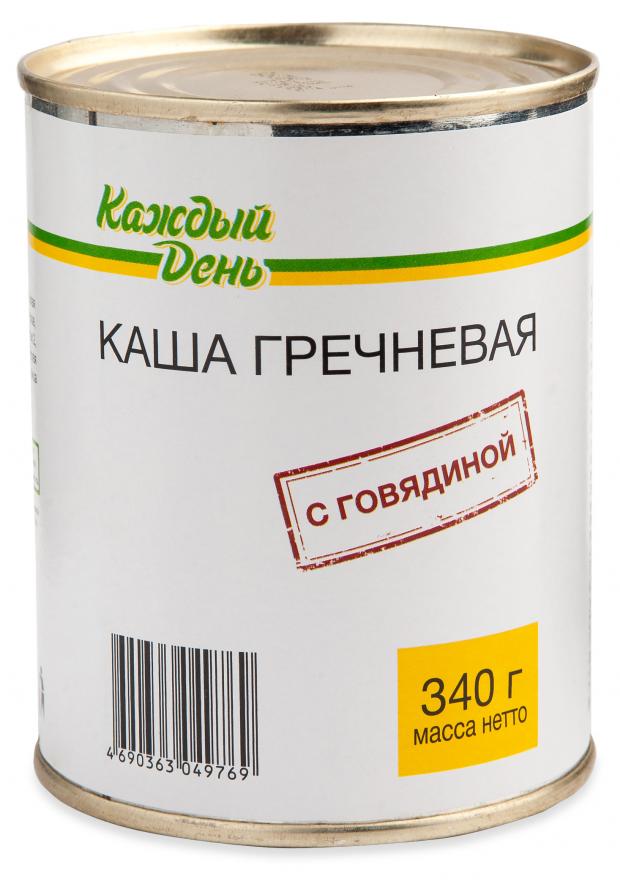 Каша гречневая Каждый день с говядиной, 340 г каша рисовая скопинский с говядиной 325 г