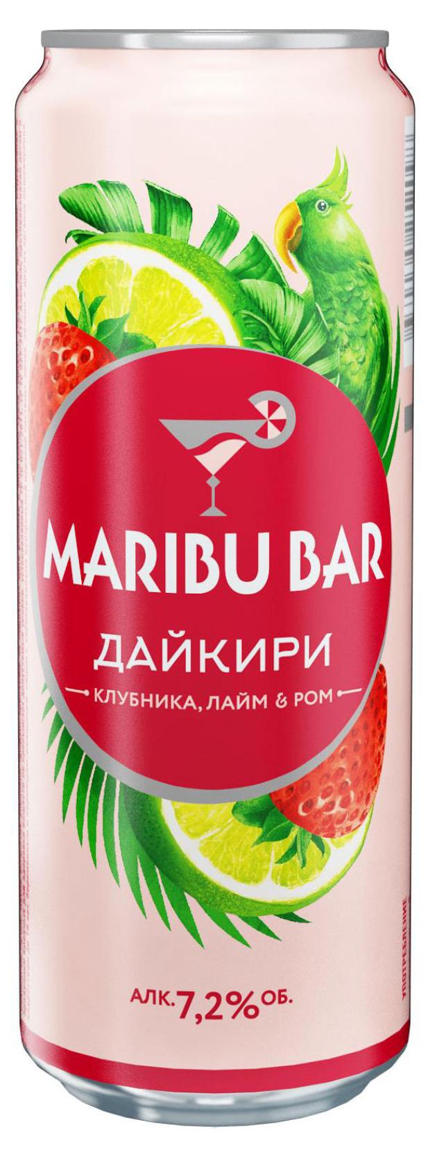 напиток слабоалкогольный maribu bar мохито газированный 7 2% 0 45 л Коктейль слабоалкогольный Maribu Bar Дайкири Клубника газированный 7,2% 0,45 л