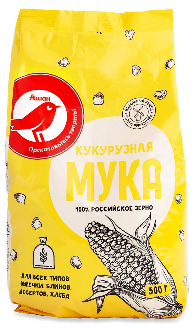 цена Мука кукурузная АШАН Красная птица, 500 г