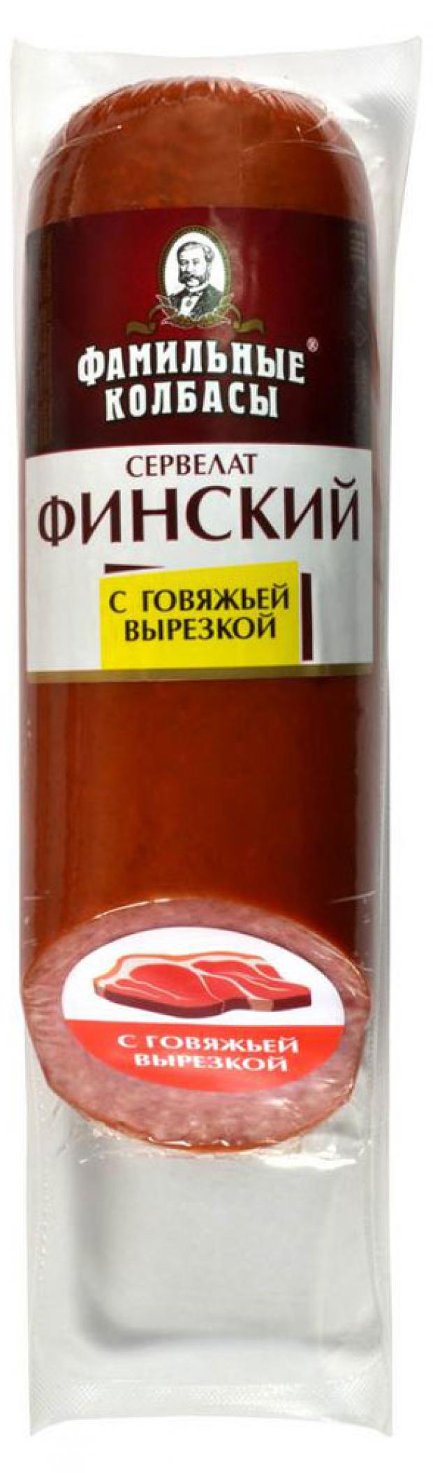 Колбаса полукопченая Фамильные колбасы Сервелат Финский, 400 г