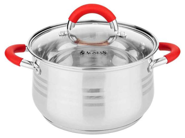 

Кастрюля Agness со стекляной крышкой, 3,5 л