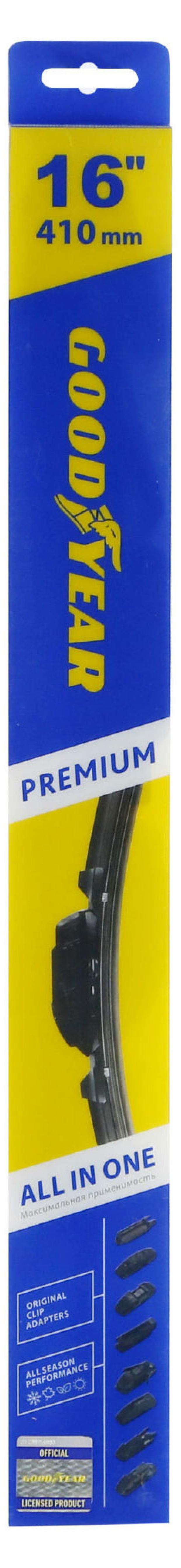 

Щетка стеклоочистителя Goodyear Premium Бескаркасная 16, 1 шт