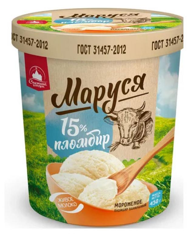 Мороженое пломбир Снежный городок Маруся ванильное БЗМЖ, 380 г