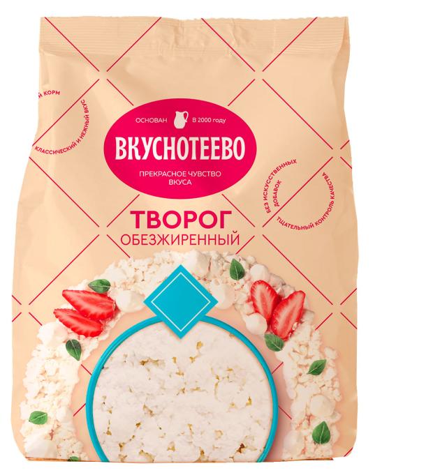 Творог Вкуснотеево рассыпчатый 0,5% БЗМЖ, 300 г творог вкуснотеево 9% 350 г