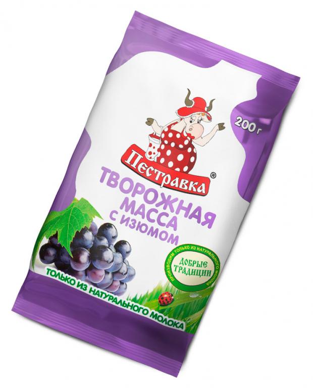 Масса творожная Пестравка с изюмом Пестравка 18% БЗМЖ, 200 г