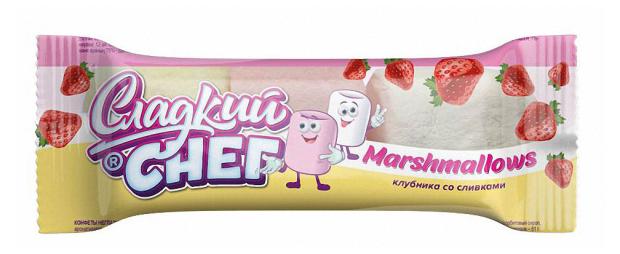 Маршмеллоу Сладкий Снег клубника со сливками, 10 г