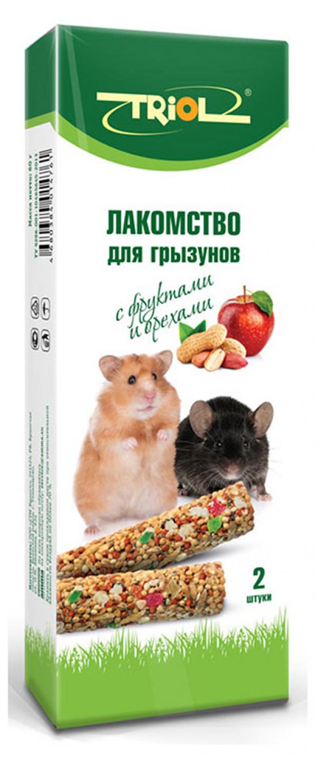 Лакомство для грызунов Triol с фруктами и орехами, 60 г