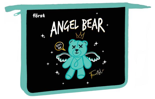 Папка для тетрадей Forst Angel bear 1 отделение на молнии А5, 240х205х40 мм