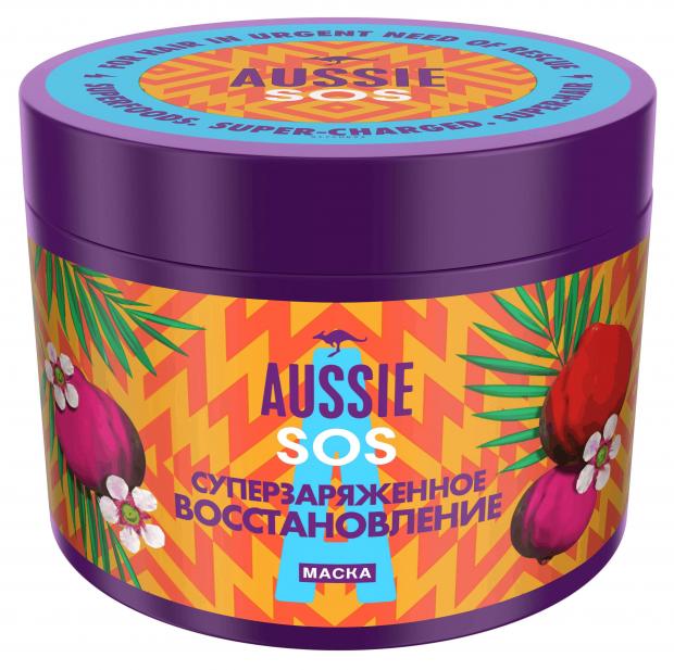 Масло для волос Aussie SOS Суперзаряженное восстановление с австралийскими суперфудами для поврежденных волос, 450 мл