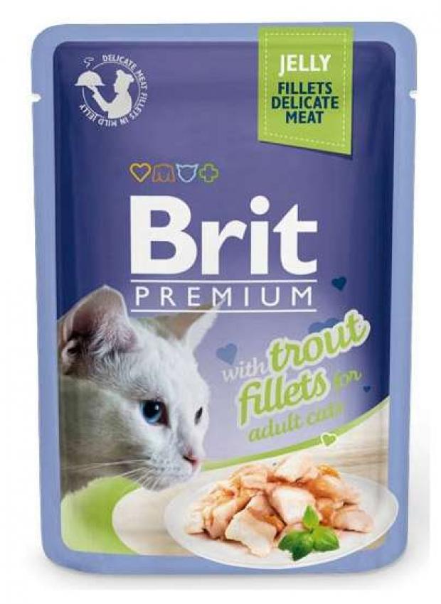 

Корм для кошек Brit Premium форель в желе, 85 г
