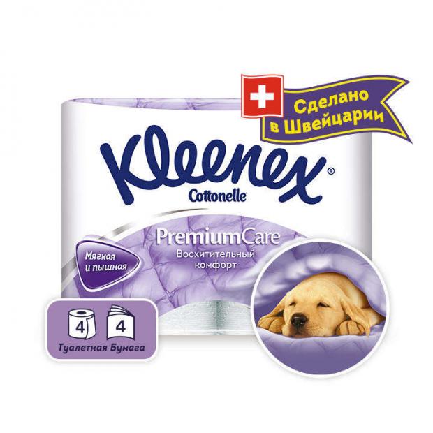 

Туалетная бумага Kleenex Премиум Комфорт 4 слоя, 4 рулона