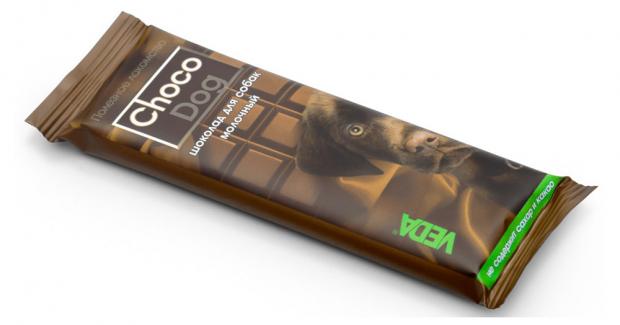 Лакомство для собак VEDA Choco Dog шоколад молочный, 45 г шоколад тёмный глобус 48 % какао 60 х 5 г