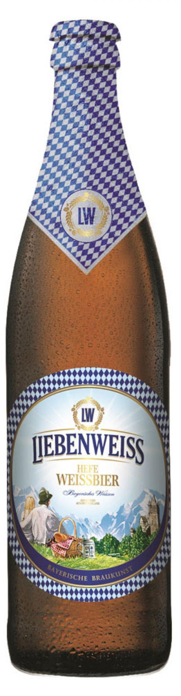 Пиво Liebenweiss Hefe-Weissbier светлое нефильтрованное 5,1%, 500 мл