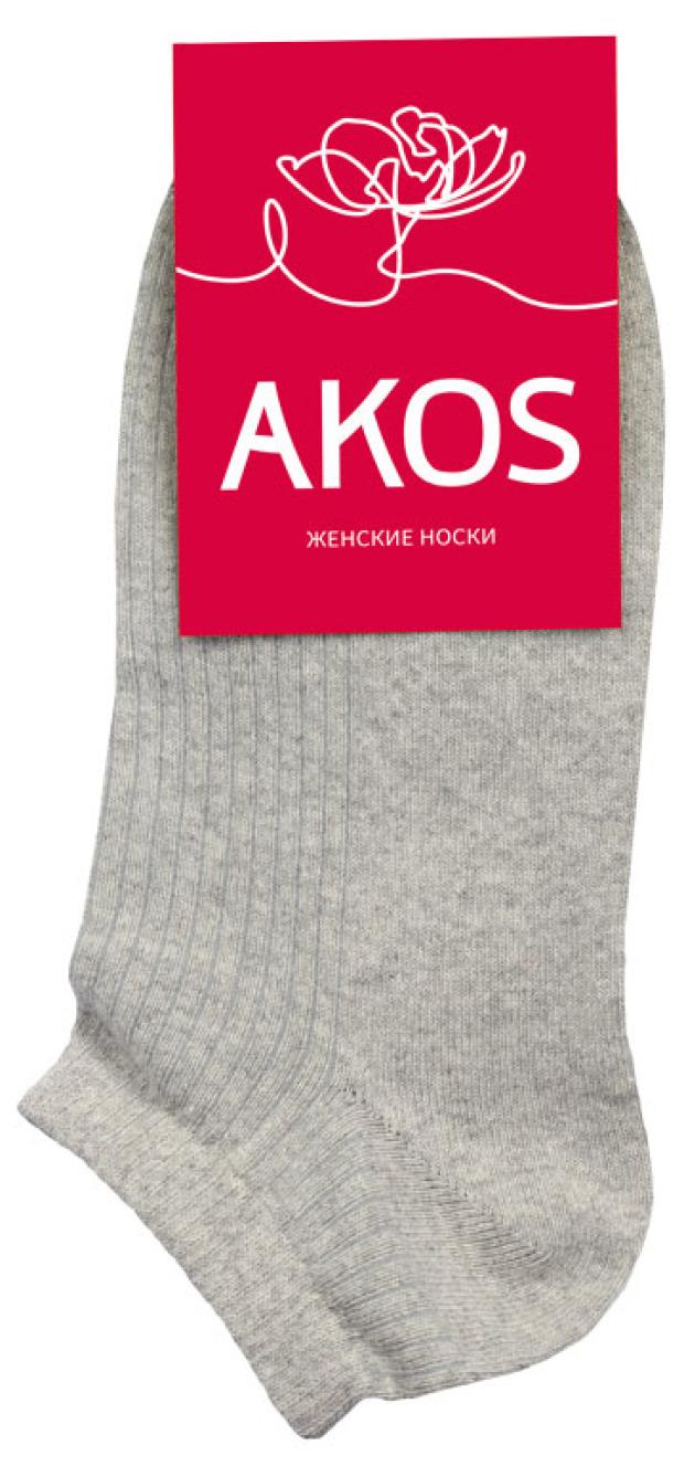 Носки женские AKOS RW46N1 укороченные светло-серые меланж, р 35-37