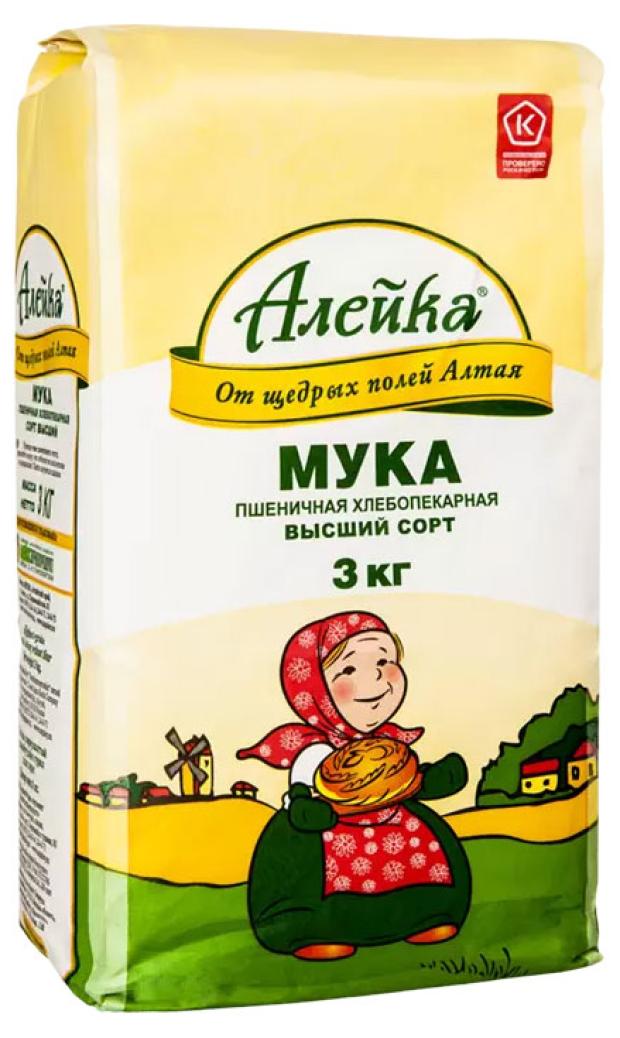 Мука пшеничная Алейка хлебопекарная высшего сорта, 3 кг