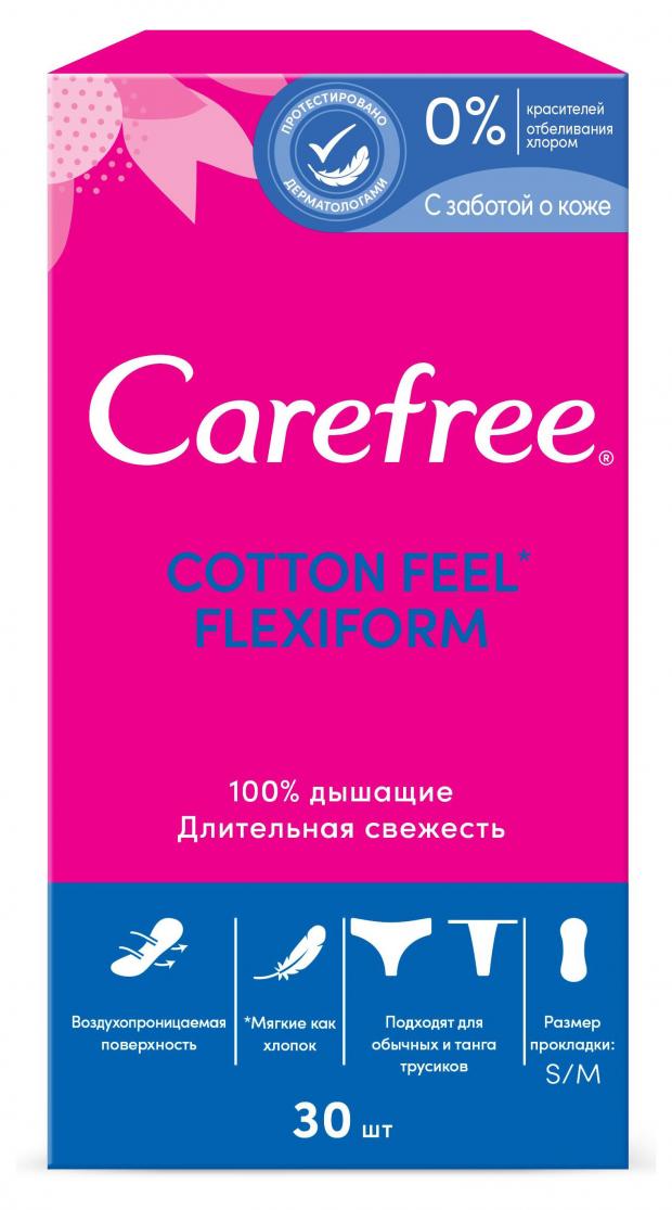 

Прокладки ежедневные Carefree Cotton Feel FlexiForm, 30 шт
