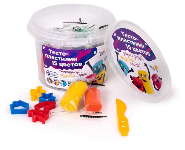 

Тесто-пластилин Genio Kids Набор 15 цветов, 300 г