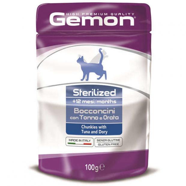 Корм для кошек Gemon Cat Pouch Sterilised тунец и дори, 100 г