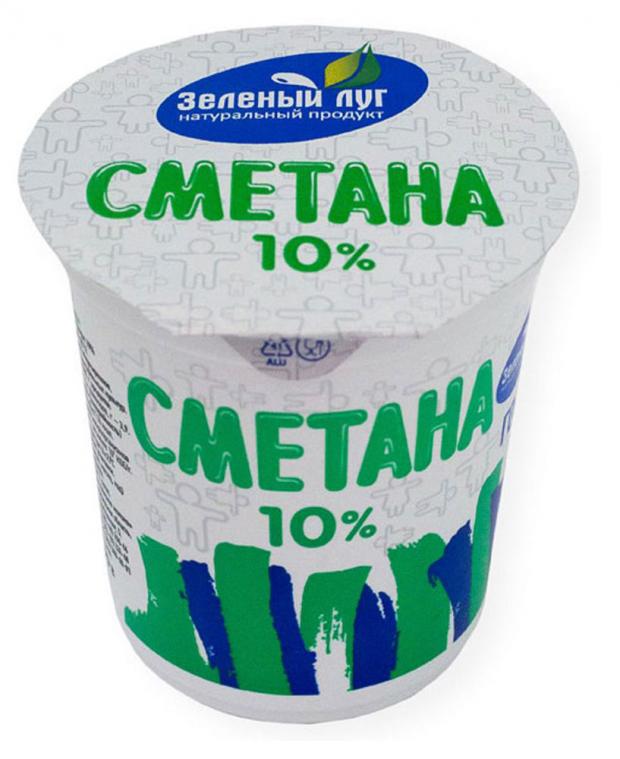 Сметана Зелёный луг 10% БЗМЖ, 350 г