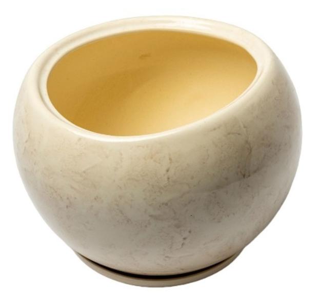 Горшок для цветов Котовский Фаянс Адель 2 бело-серый, 3,5 л