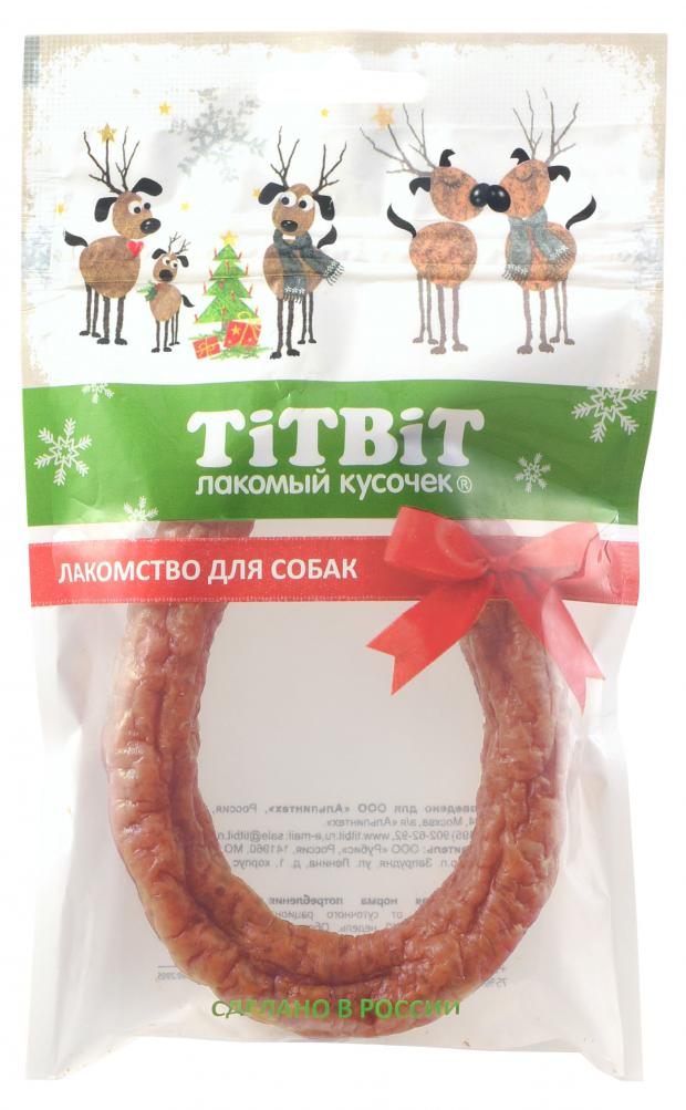 

Лакомство для собак TITBIT Колбаса Одесская для собак Новогодняя коллекция, 140 г