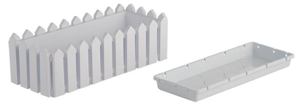 Ящик для цветов Элластик-Пласт Лардо с поддоном белый, 47 см