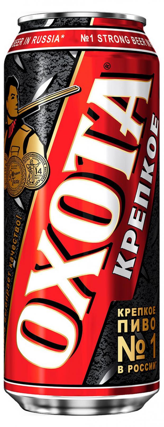 Пиво ОХОТА крепкое светлое фильтрованное 8,1%, 430 мл пиво amstel exstra strong светлое фильтрованное 7% 430 мл